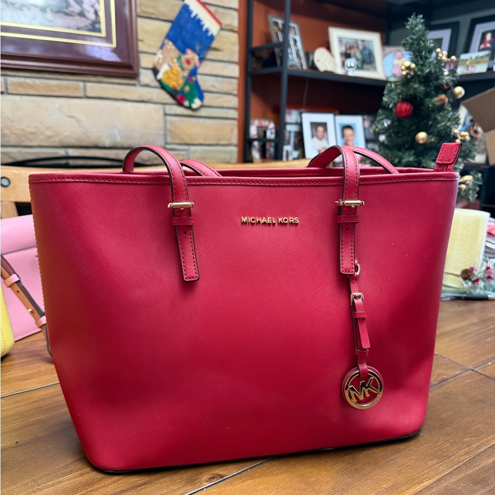 Michael Kors Red Tote Bag